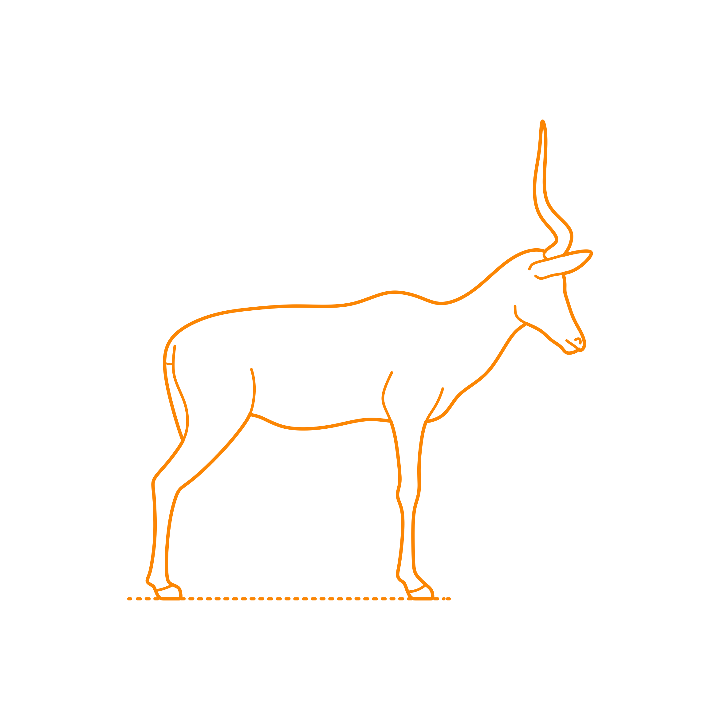 Animals Antelopes Hirola Sticker Outline Svg File Free Vectors